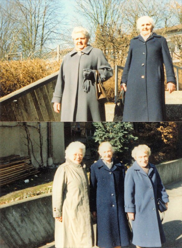 V. oben links n. rechts unten die Damen Frasch, Bosch, Matheis, Schray, Herzig a.d. Weg zur HV des Krankenplegevereins 1988